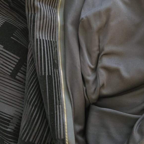 Calvin Klein Black Flocked Geometric Fit & Flare Dress | With Pockets! - Picture 7 of 10